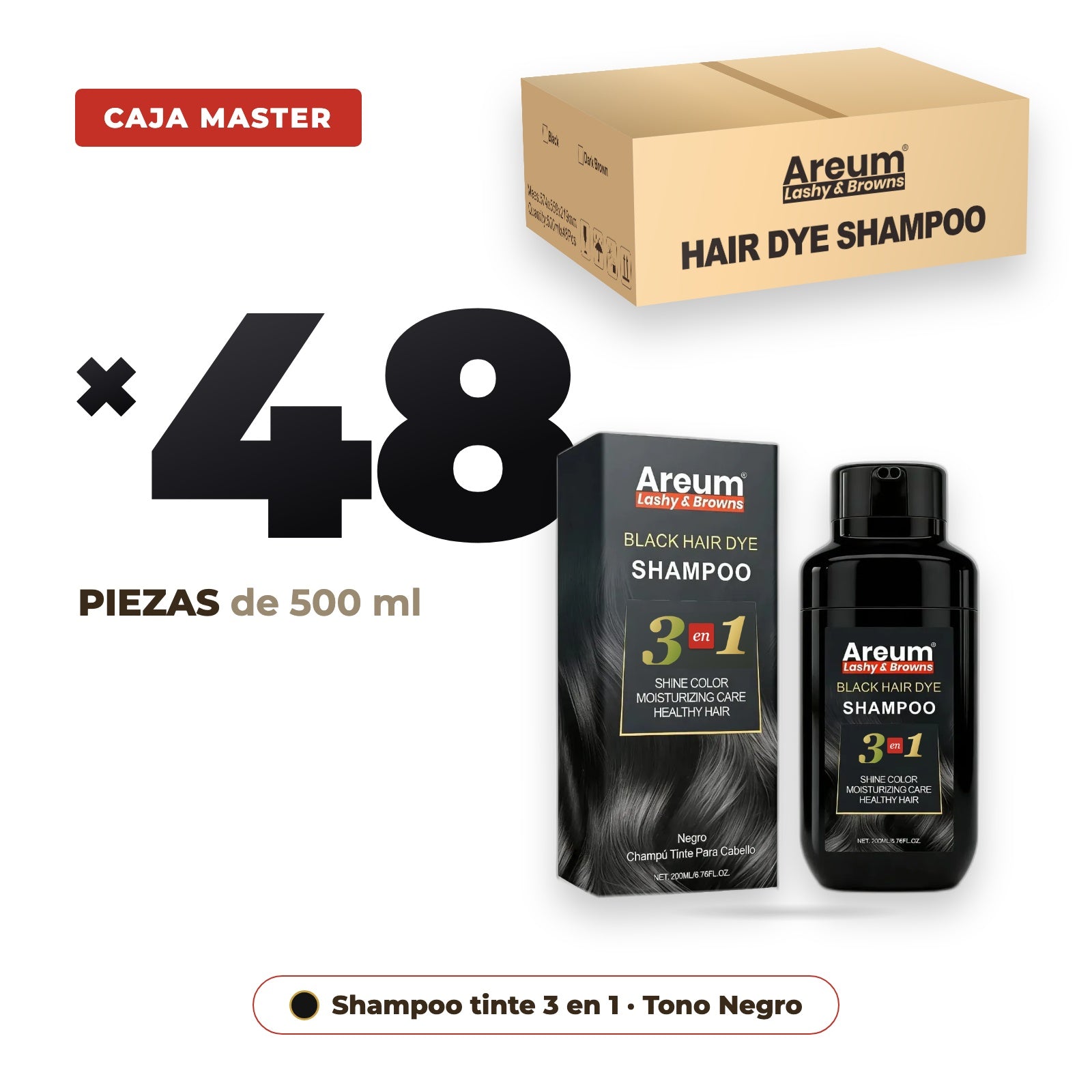 Shampoo Tinte Areum 3 en 1