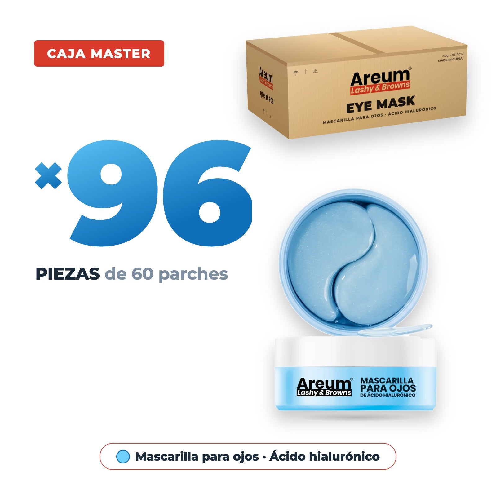 Caja master 96 piezas parches Areum ácido hialurónico