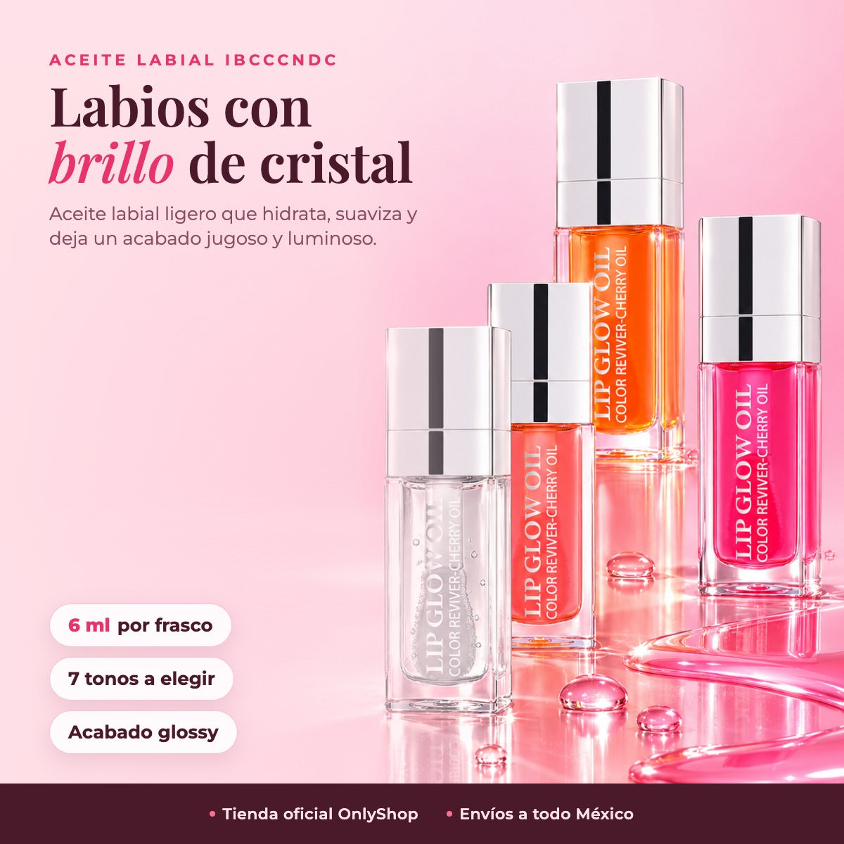 Labios con brillo de cristal: aceite labial hidratante