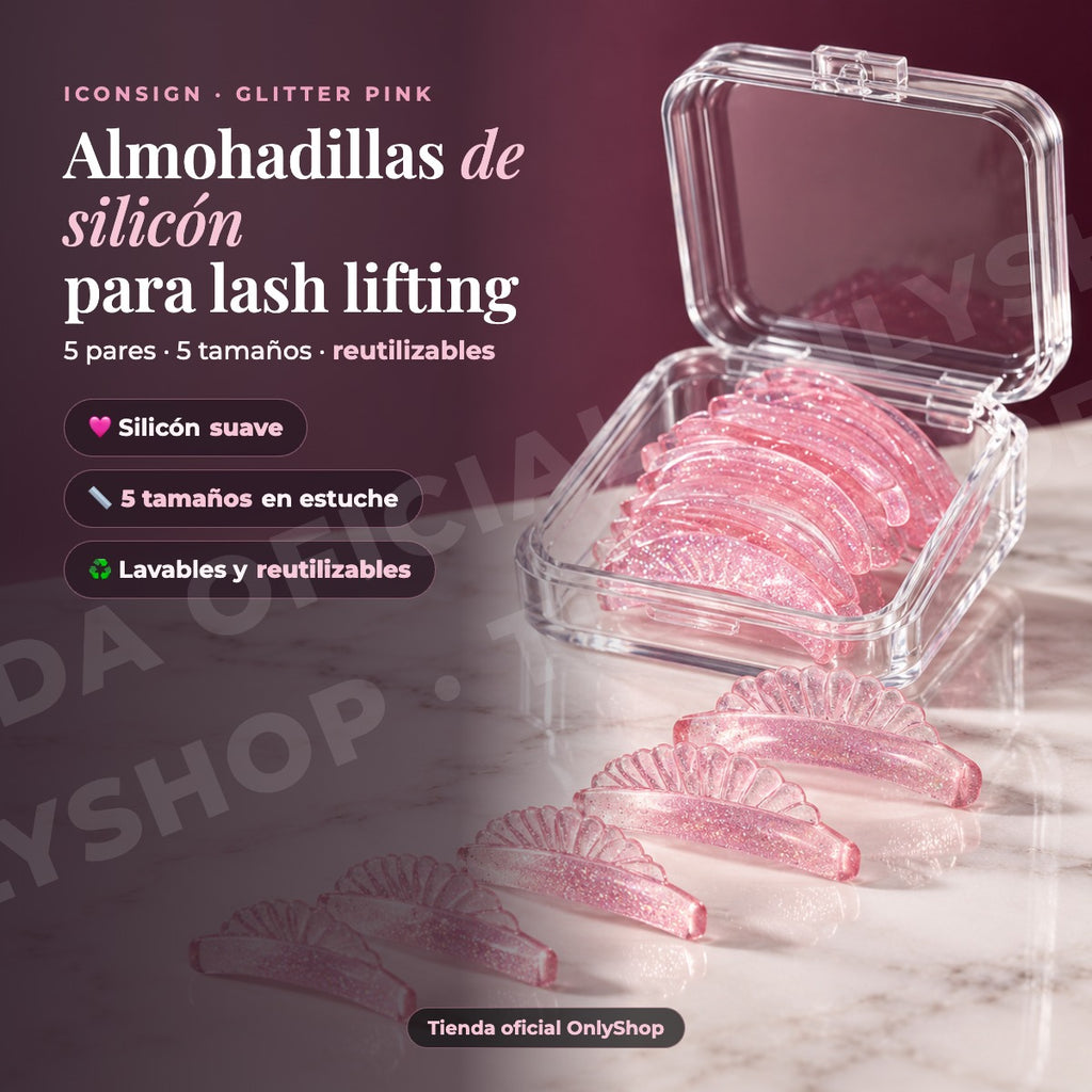 Almohadillas de Silicón para Lash Lifting Iconsign Glitter Pink — 02-hero