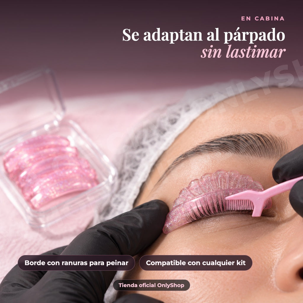 Almohadillas de Silicón para Lash Lifting Iconsign Glitter Pink — 04-uso