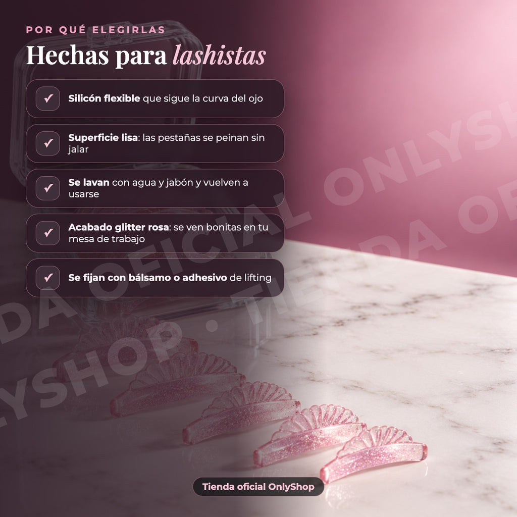 Almohadillas de Silicón para Lash Lifting Iconsign Glitter Pink — 05-beneficios