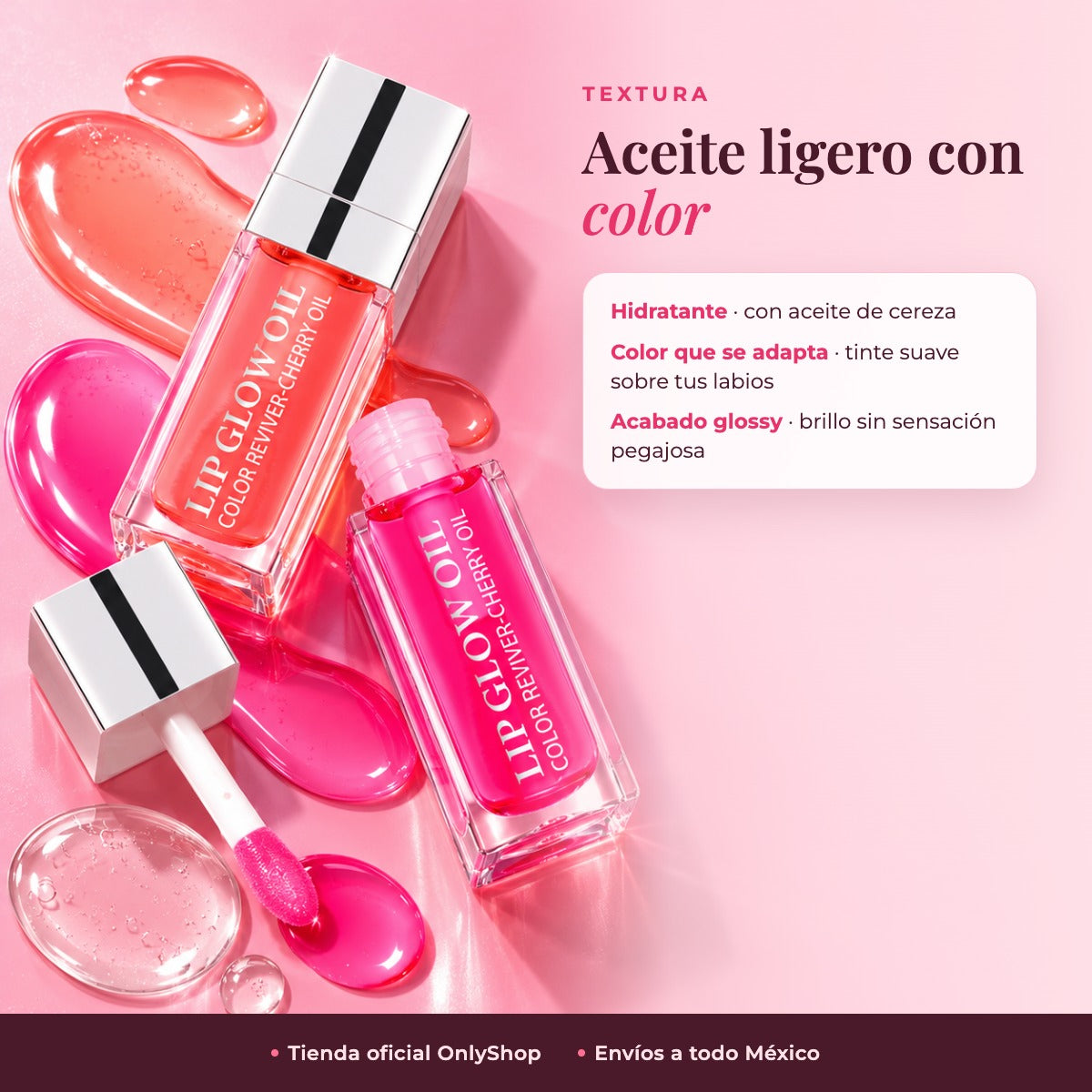 Aceite ligero con color, textura glossy