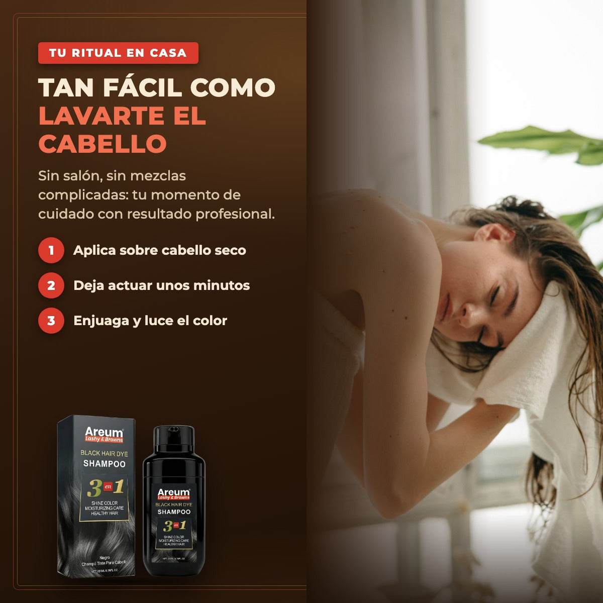 Shampoo Tinte Areum 3 en 1