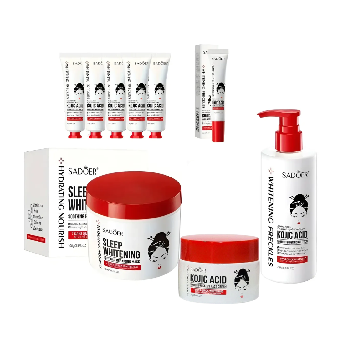 Set Manchas Aclarante Crema Ácido Kojico Sadoer 9 Piezas