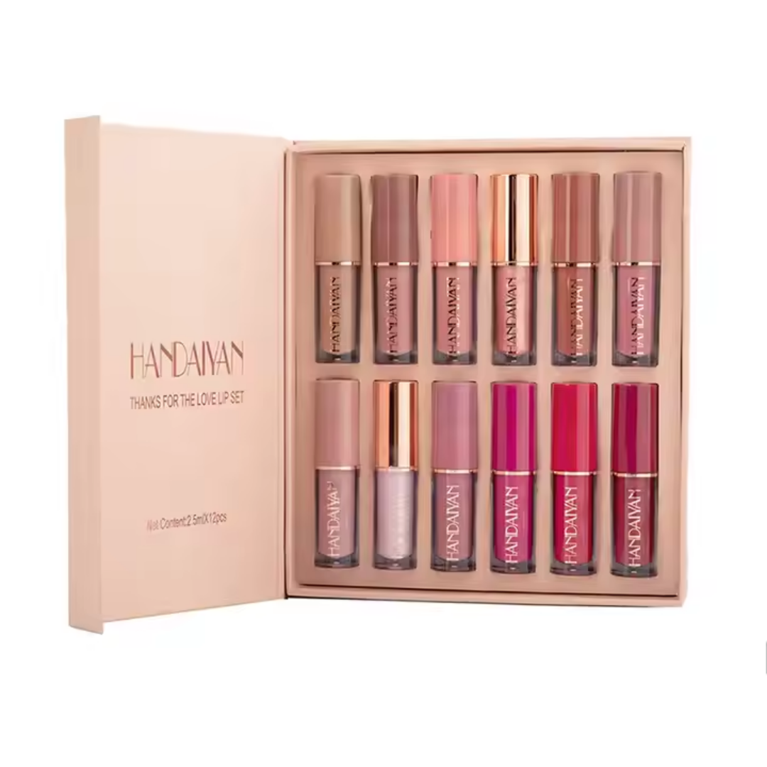 Set de Regalo de Brillo de Labios Líquido Mate (12 Colores)