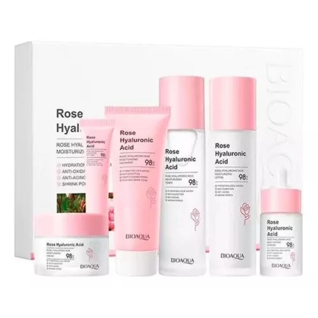 Set 6 Piezas Bioaqua Skincare Con Extracto De Rosas