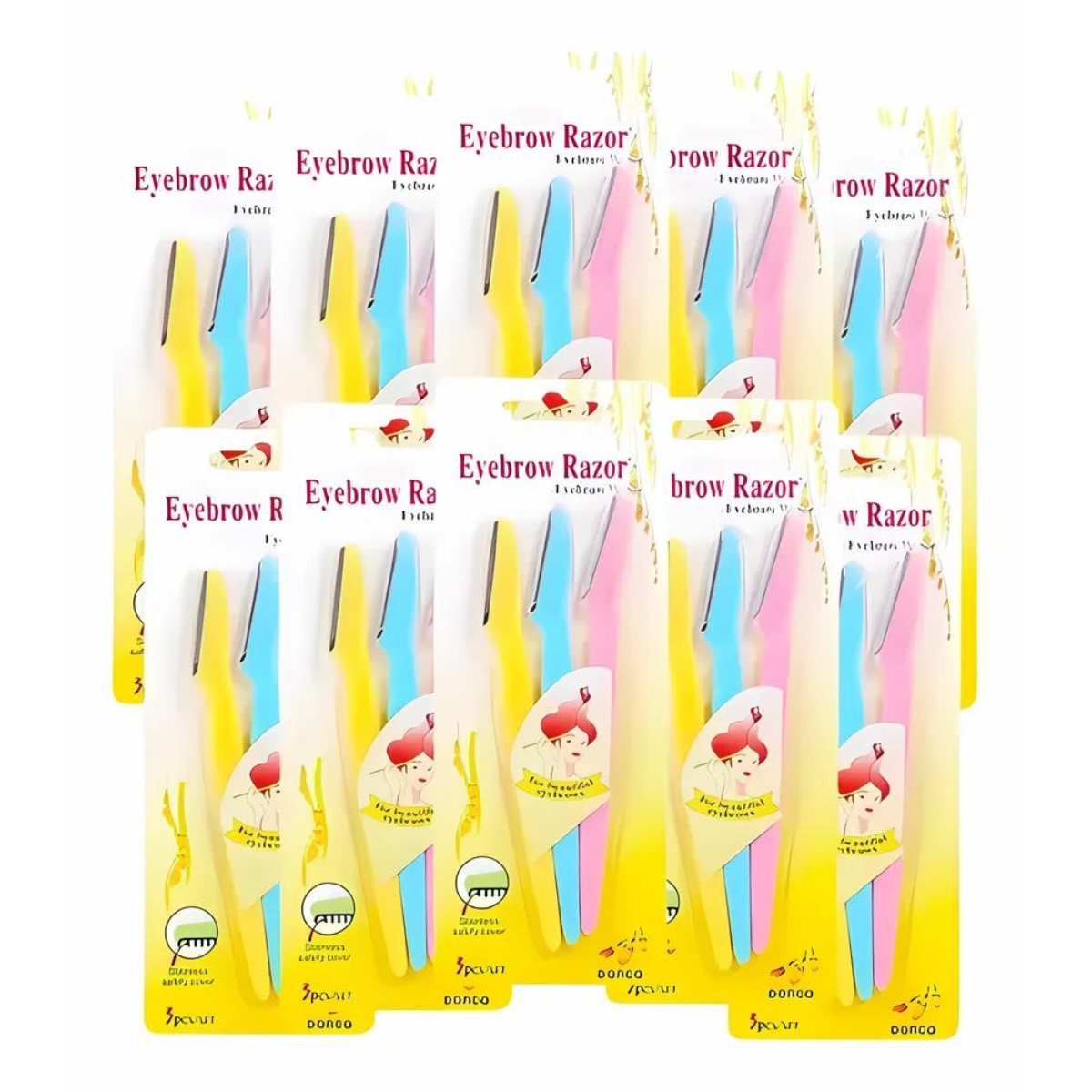 Perfilador De Cejas 10 Paquetes De 3 Piezas, Navaja De Ceja Eyebrow Razor