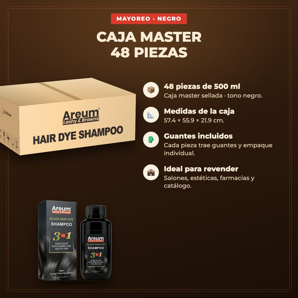 Caja Master 48 pzas Shampoo Tinte Areum