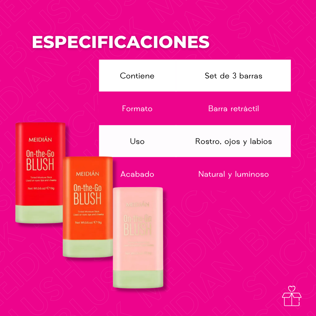 Rubor Blush En Barra Colorete Mejillas Y Labios