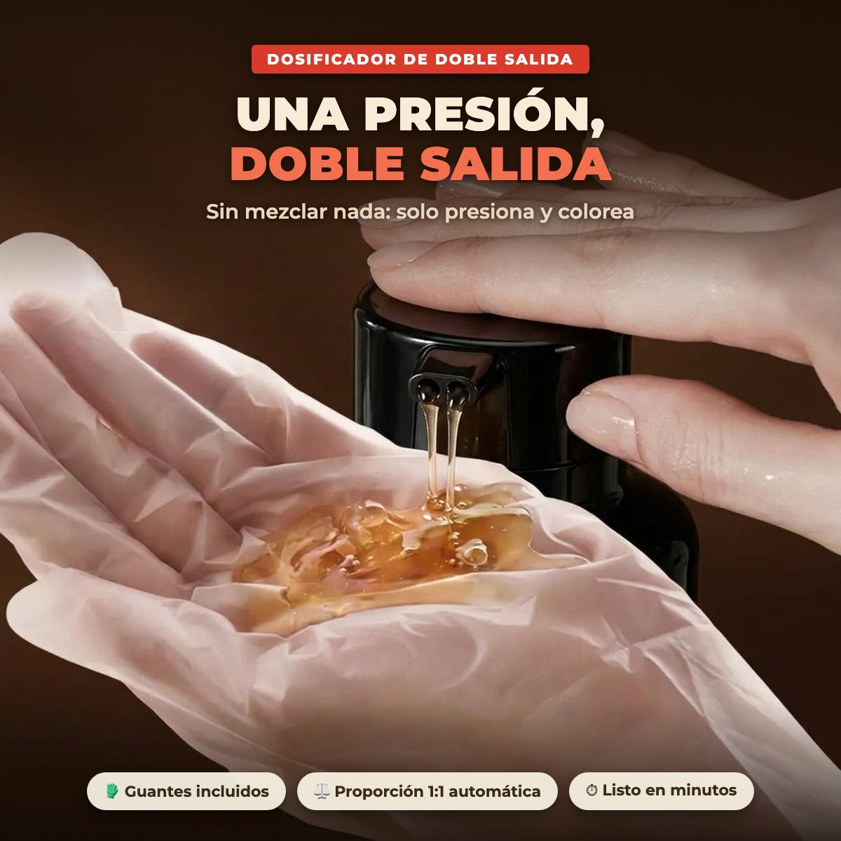 Una presión, doble salida - Shampoo Tinte Areum