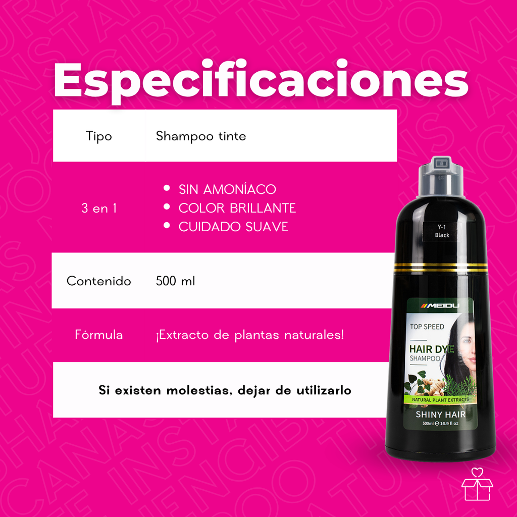 Shampoo Tinte Instantaneo Cubre Canas Natural Jengibre 500ml