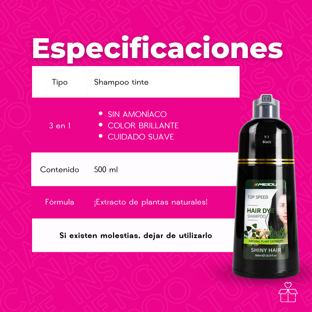 Shampoo Tinte Instantaneo Cubre Canas Natural Jengibre 500ml