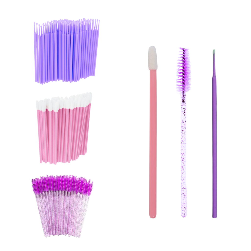 100 Microbrush, 50 Cepillos, 50 Lip Brush Pestañas Y Cejas Color Al Azar