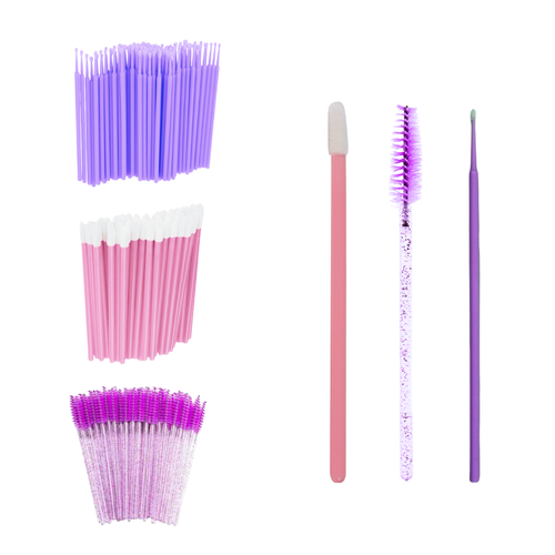 100 Microbrush, 50 Cepillos, 50 Lip Brush Pestañas Y Cejas Color Al Azar