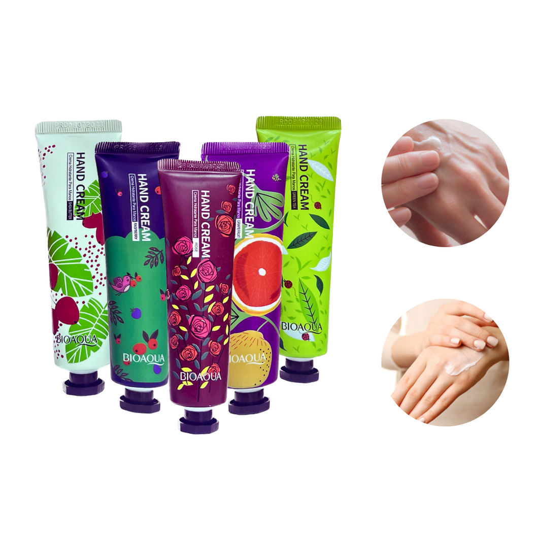 Crema Para Manos Hidratante Reparadora Set 5 Pzas Frutas