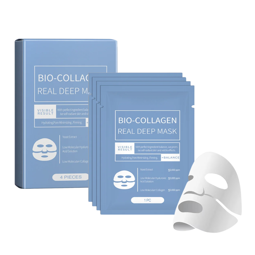 Mascarilla Facial Colageno Bio Collagen Mask Caja Deep Mask 4pzas
