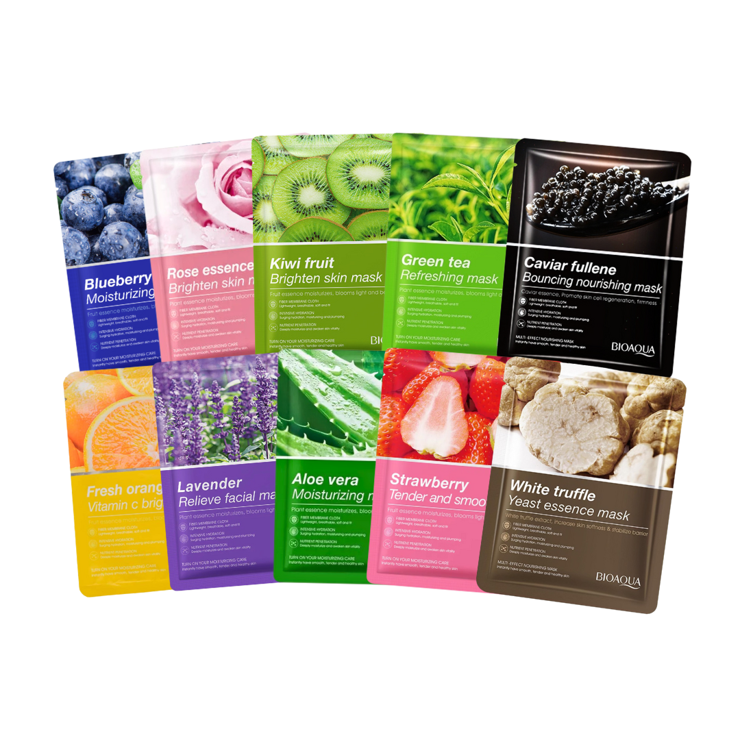 Lote de 10 Mascarillas Faciales Bioaqua