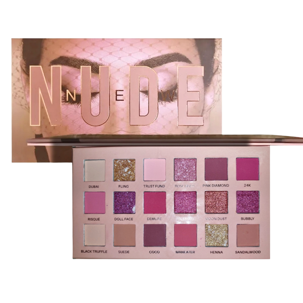 Paleta Sombras Nude New 18 Tonos Rosas Dorado Ocres + Espejo
