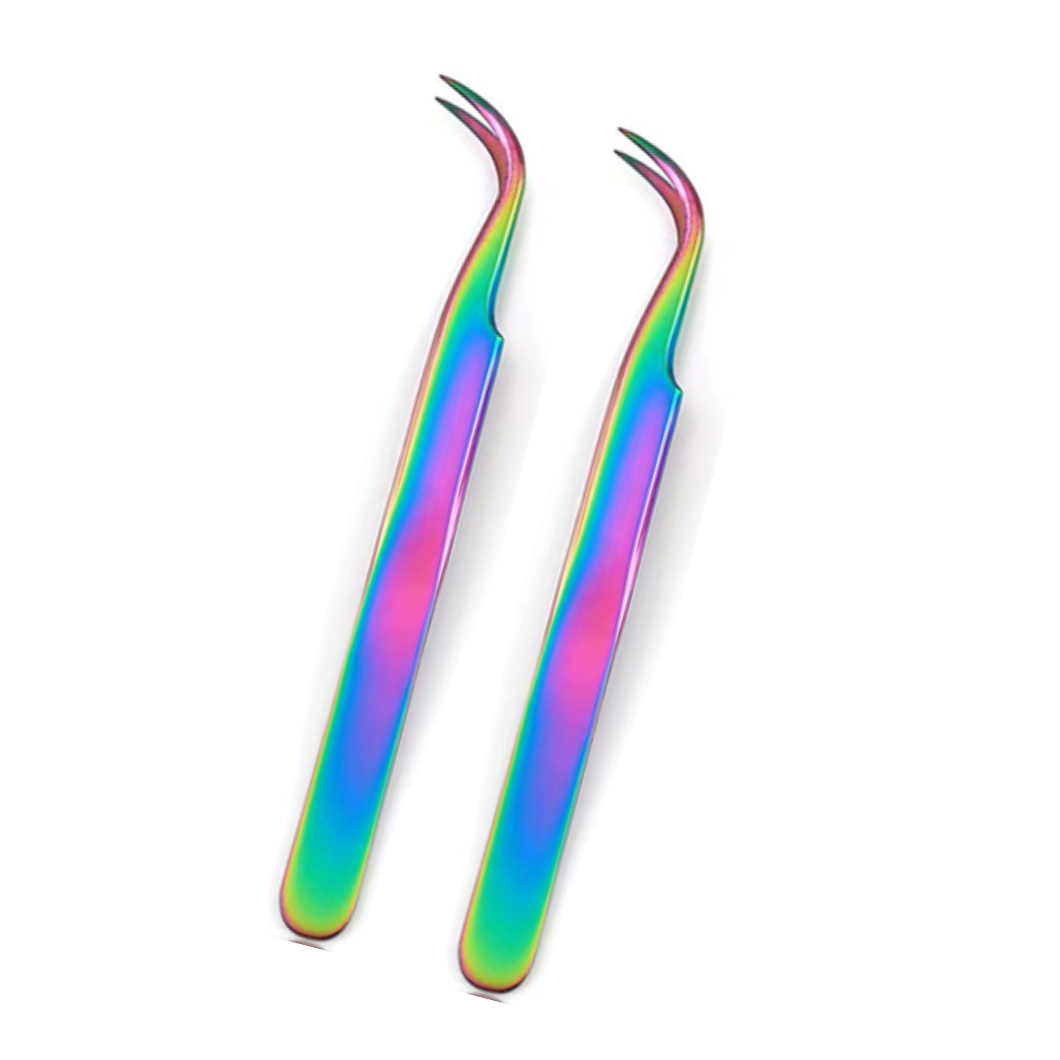 Pinzas Para Extensión De Pestañas Mink 1x1  Tornasol 1pz