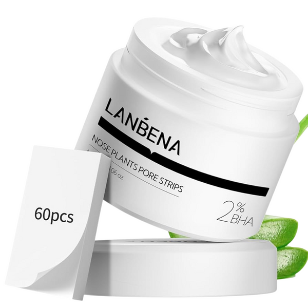 Crema Facial Lanbena con 60 Tiras para Remoción de Impurezas