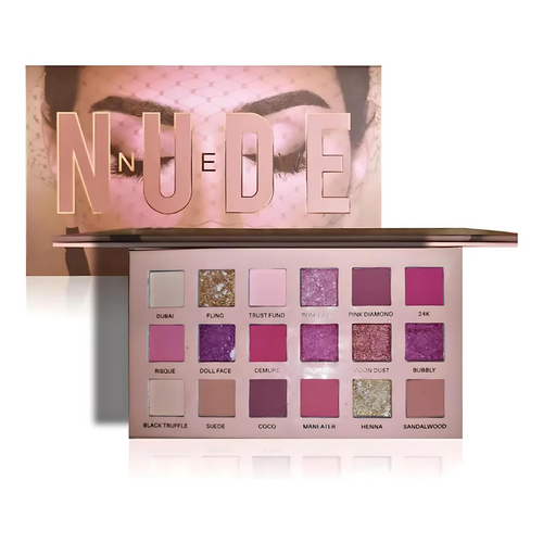 Paleta Sombras Nude New 18 Tonos Rosas Dorado Ocres + Espejo OnlyShop Mexico