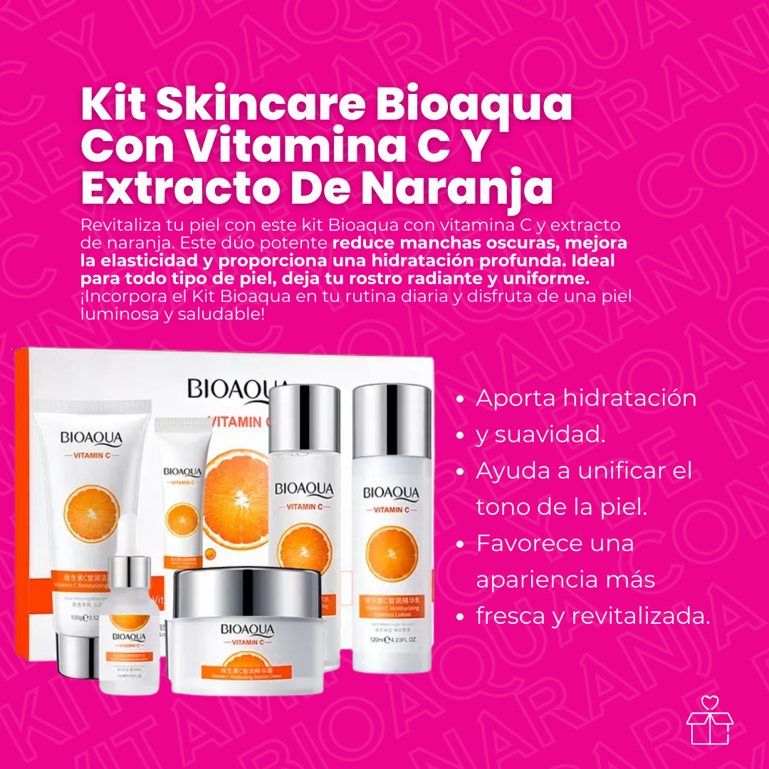 Kit Skincare Bioaqua con Vitamina C y Extracto de Naranja