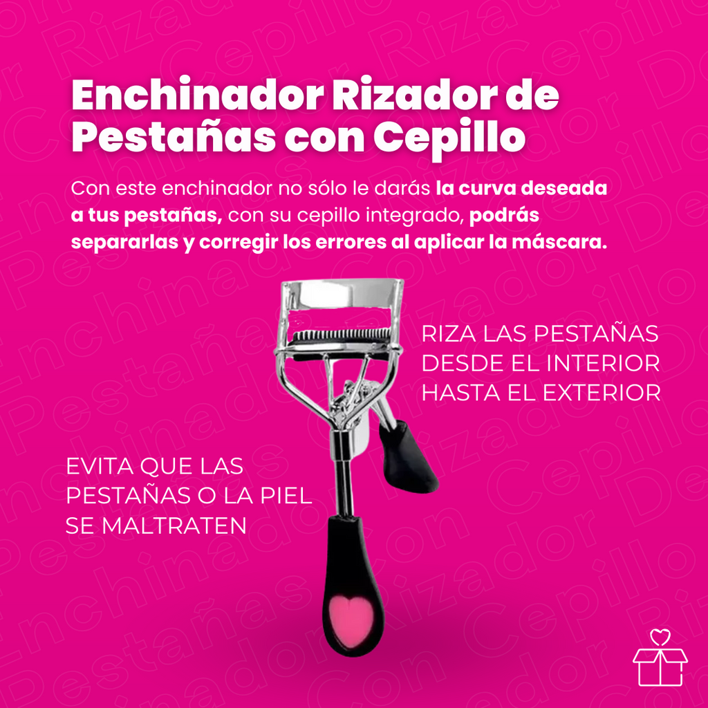 Enchinador Rizador de Pestañas Corazón con Cepillo