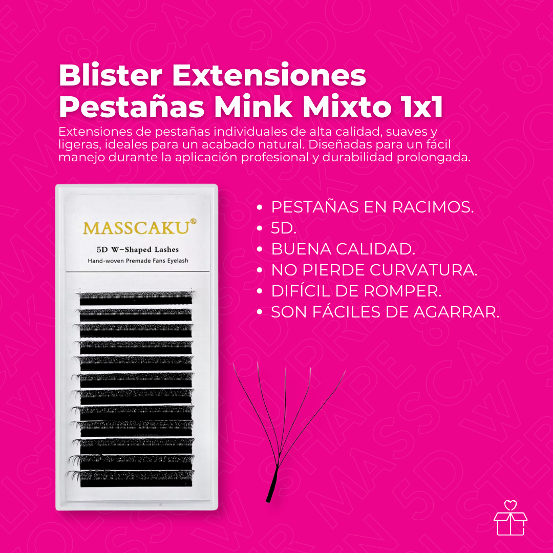 Blister Masscaku Prearmado Volumen 5d W Shape 8-15mm Mix