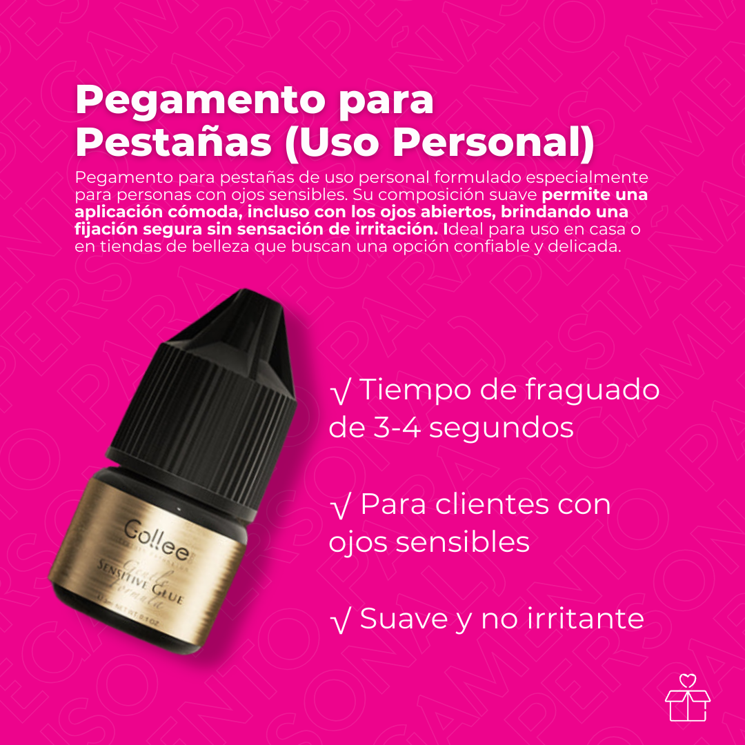 Adhesivo Pegamento Gollee Sensitive Para Pestañas De Grupo Negro