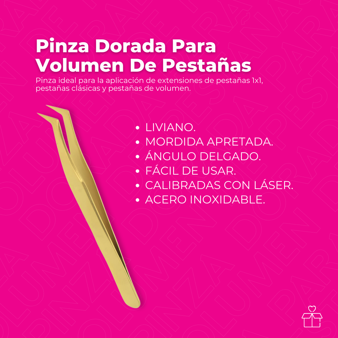Pinza Dorada Para Volumen De Pestañas