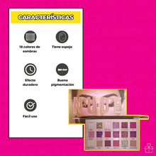 Cargar imagen en el visor de la galería, Paleta Sombras Nude New 18 Tonos Rosas Dorado Ocres + Espejo OnlyShop Mexico
