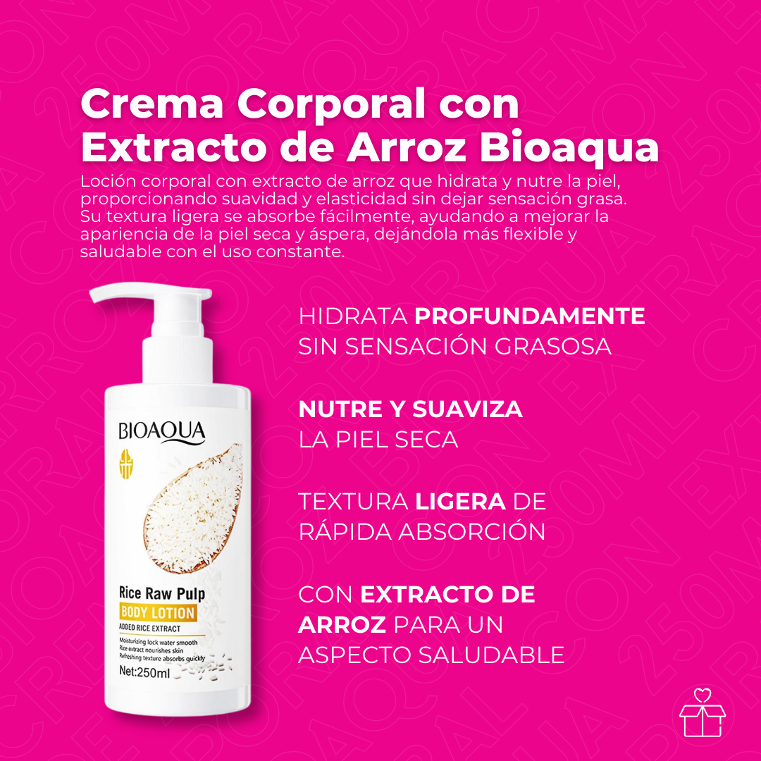 Crema Corporal con Extracto de Arroz Bioaqua