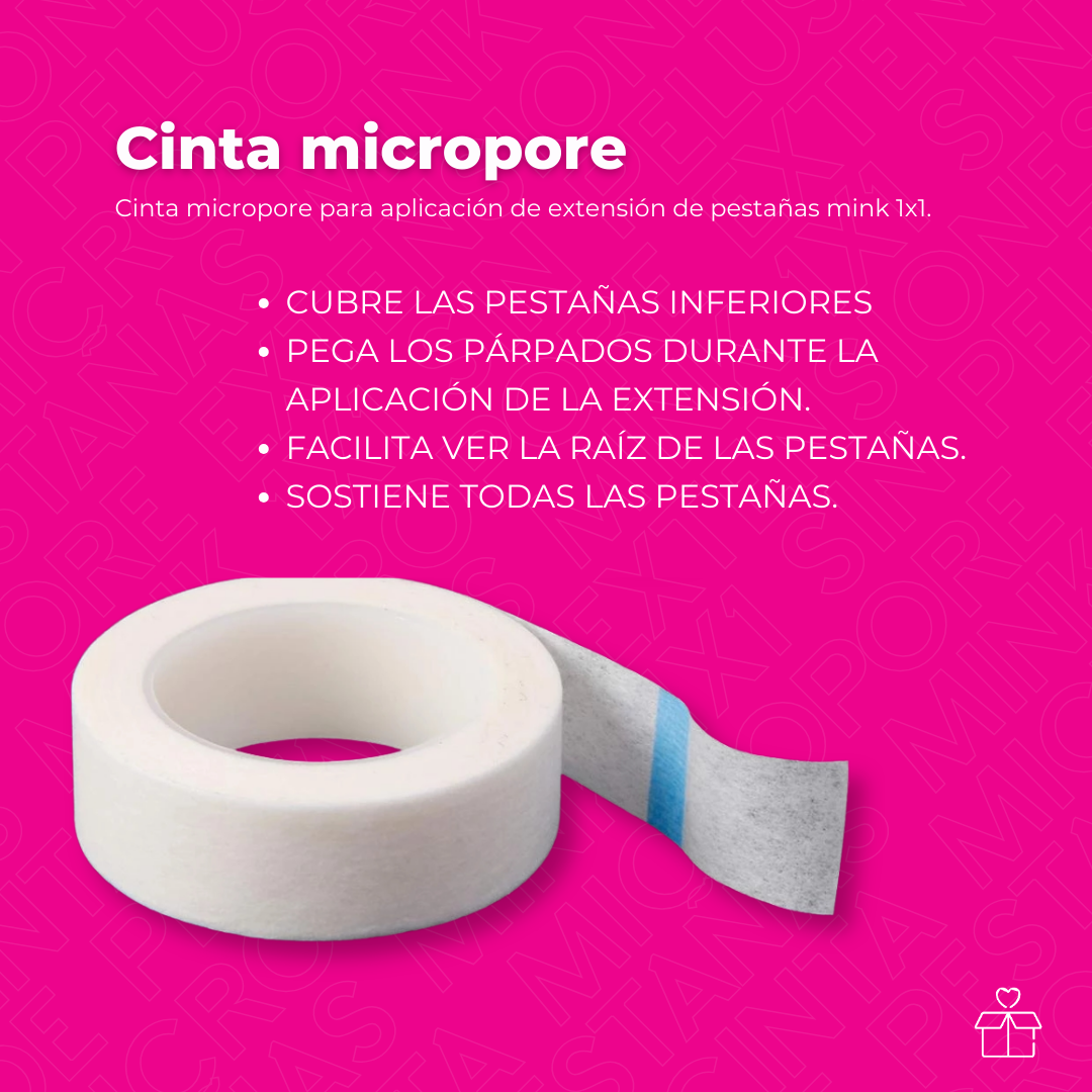 Cinta Micropore Extensiones De Pestañas Mink 1x1 Sin Pelusa