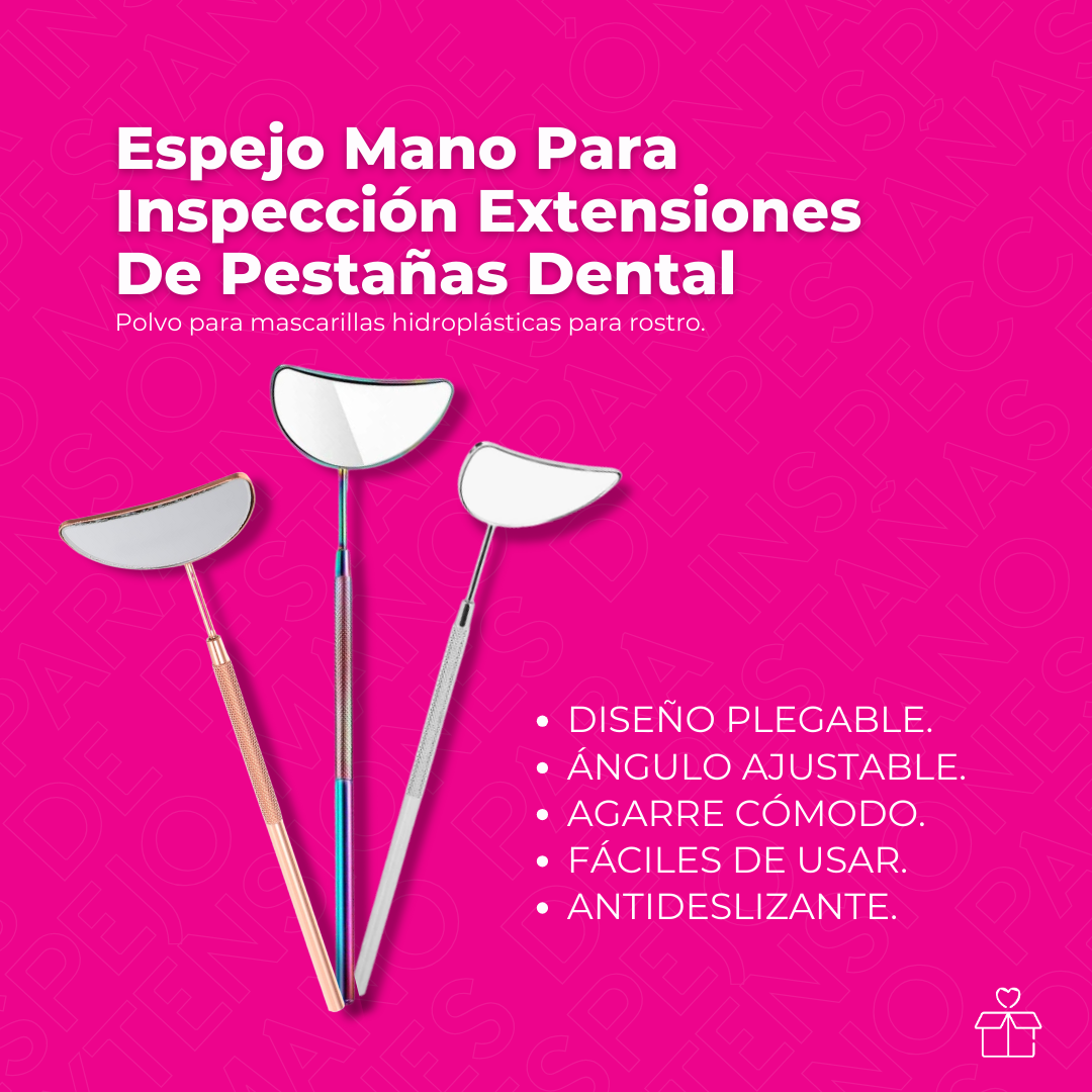 Espejo Mano Para Inspección Extensiones De Pestañas Dental