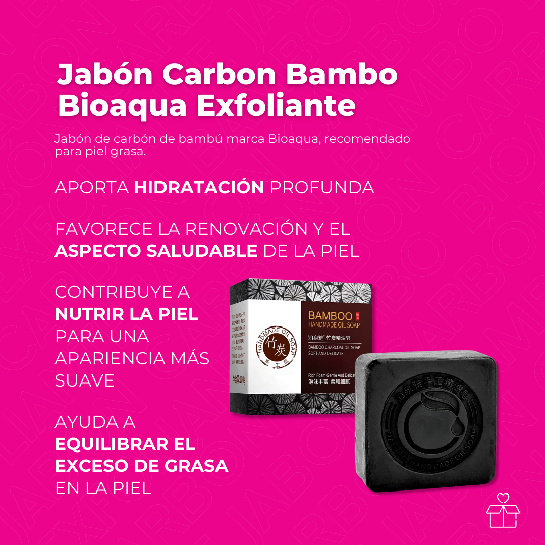 Jabón Carbon Bambo Bioaqua Exfoliante Aclara Elimina Manchas