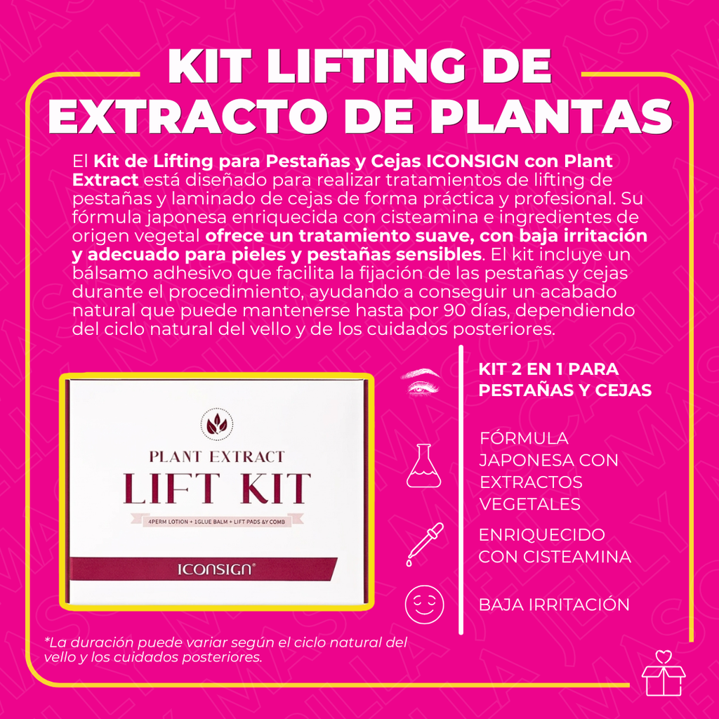 Kit de Lifting para Pestañas y Cejas ICONSIGN con Bálsamo Adhesivo Plant Extract