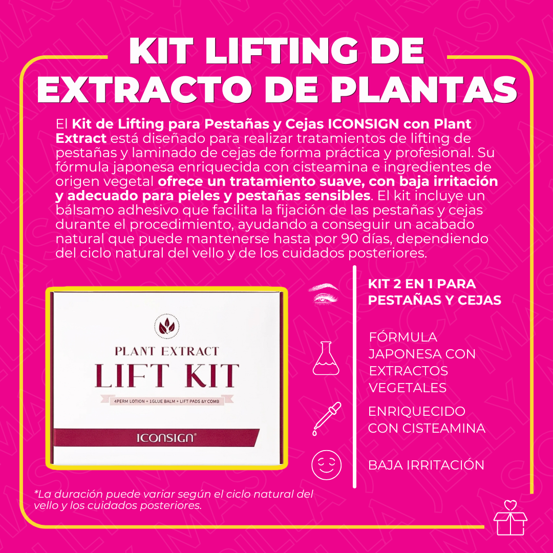 Kit de Lifting para Pestañas y Cejas ICONSIGN con Bálsamo Adhesivo Plant Extract