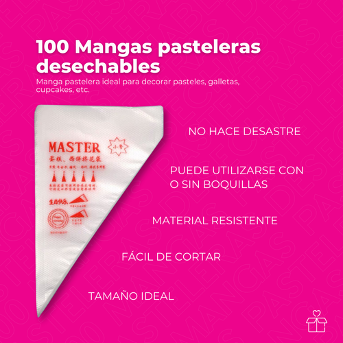 100 Mangas pasteleras desechables