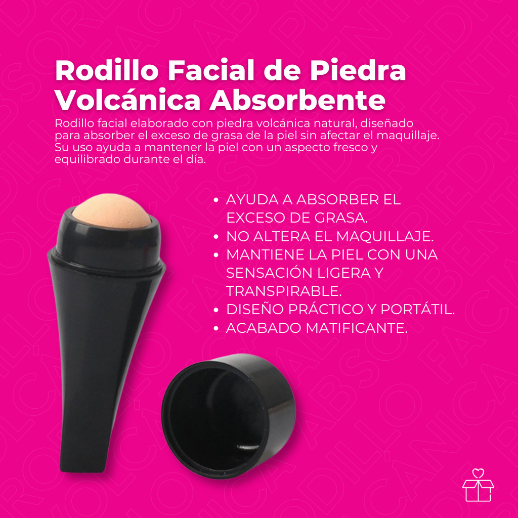 Rodillo Facial de Piedra Volcánica Absorbente