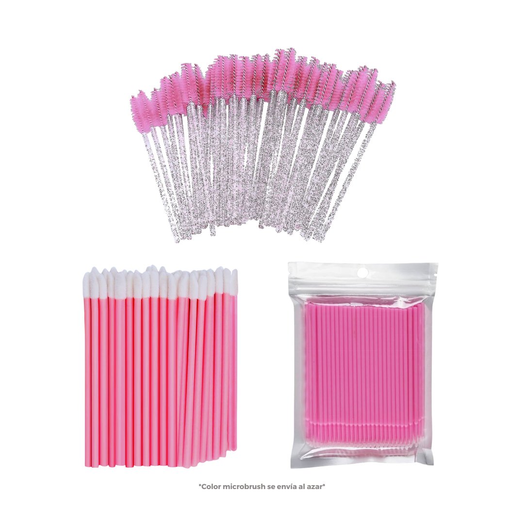 100 Microbrush, 50 Cepillos, 50 Lip Brush Pestañas Y Cejas Color Al Azar