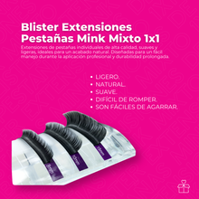 Cargar imagen en el visor de la galería, Blister Extensiones Pestañas Mink Mixto 1x1

