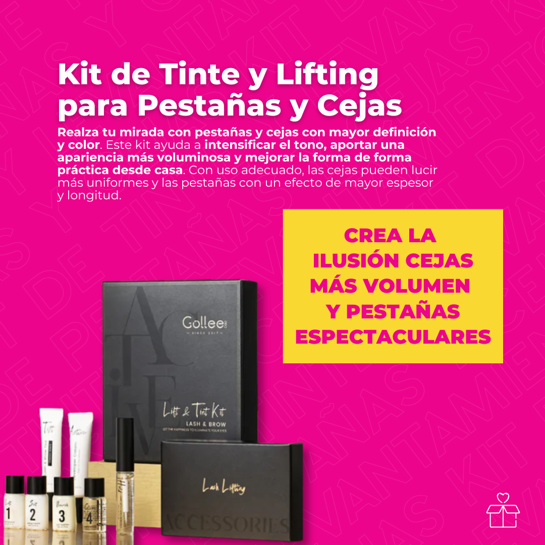 Kit de Tinte y Lifting para Pestañas y Cejas GOLLEE