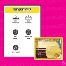 Cargar imagen en el visor de la galería, Mascarilla 24k Facial Colageno Dorada Hidratante 200 Pzas OnlyShop Mexico
