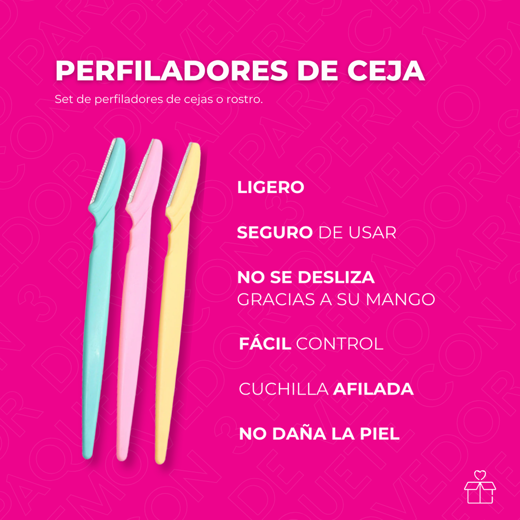 Paquete Con 3 Perfiladores Removedor De Vello Para Ceja