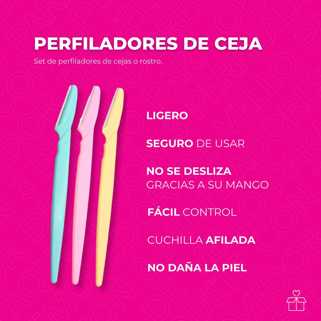 Paquete Con 3 Perfiladores Removedor De Vello Para Ceja