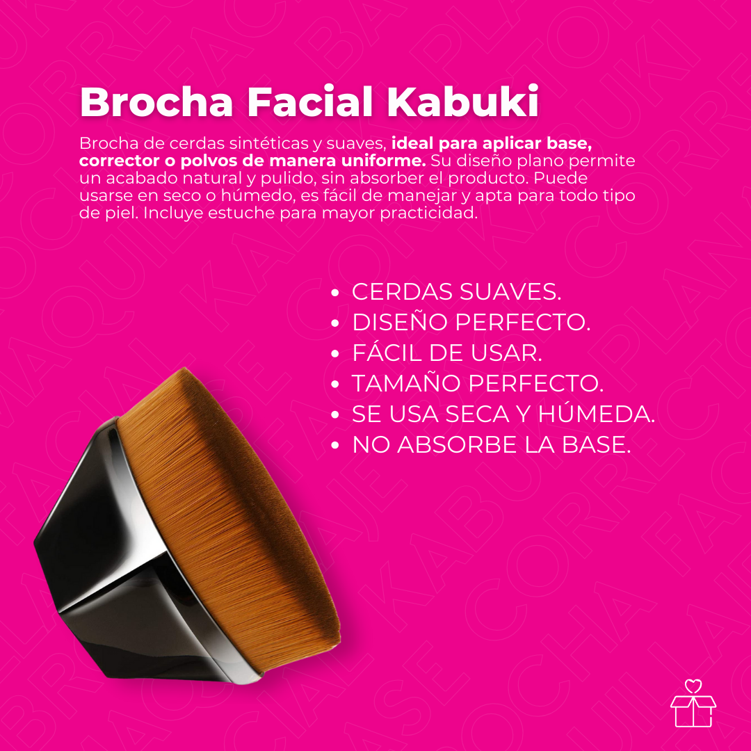 Brocha Facial Kabuki Plana para Maquillaje