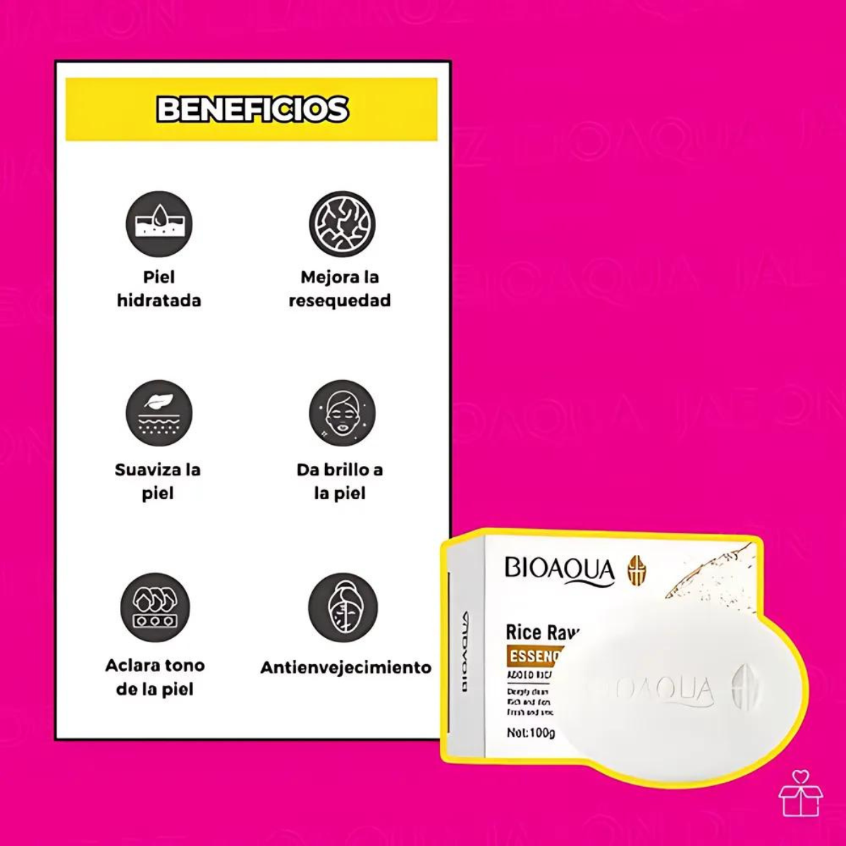 Jabón De Arroz Bioaqua Aclara Elimina Manchas Axila Codos OnlyShop Mexico