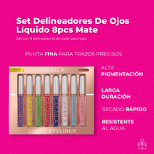 Cargar imagen en el visor de la galería, Set Delineadores De Ojos Líquido 8pcs Mate Colores
