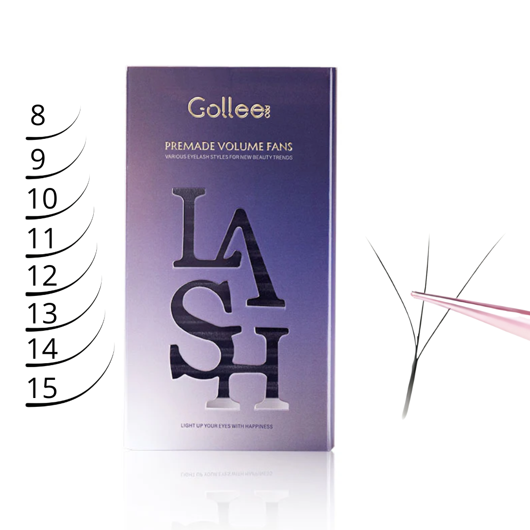 Blister Gollee Pestañas 3D Prearmadas Color Negro